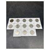 LOT OF 13 KENNEDY CLAD HALF DOLLARS