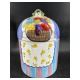 ITALIAN HAND PAINTED FRUIT CERAMIC COOKIE JAR