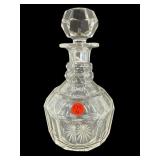 LARGE ANTIQUE CUT CRYSTAL DECANTER WITH STOPPER