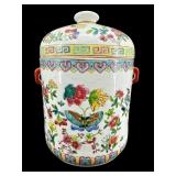 LARGE CHINESE PORCELAIN FAMILLE ROSE STORAGE JAR