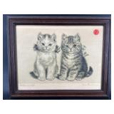 SIGNED META CLUCKELHAUSER CAT PRINT, 