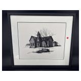 GEORGE MATTHEWS CHURCH PEN AND INK ILLUSTRATION