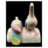 LARGE WOODEN CARVED BIRD SCULPTURE