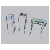 3 PC OF OUTDOOR IRON PLANTERS
