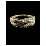 DESIGNER STERLING DIAMOND BYPASS RING
