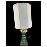 LARGE HAND PAINTED PORCELAIN URN TABLE LAMP