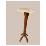 MARBLE TOP WALNUT PEDESTAL