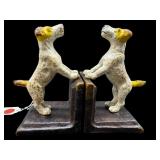 PR OF CAST IRON DOG BOOKENDS