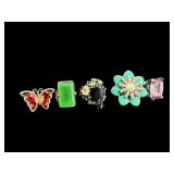 5 PIECE COSTUME RING LOT