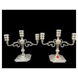HAMILTON STERLING SILVER 3 LIGHT CANDELABRAS