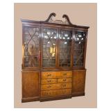 BAKER MAHOGANY INLAID LARGE BREAKFRONT CHINA