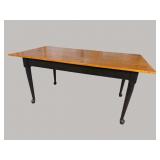 LAWRENCE CROUSE TIGER MAPLE FARM TABLE WITH
