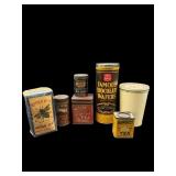 7 PC LOT ANTIQUE ADVERTISING TINS