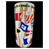 LARGE PORCELAIN NAUTICAL FLAG UMBRELLA STAND