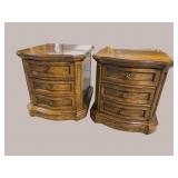 2 DREXEL OAK FINISH 3 DRAWER STANDS