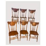 6 CARVED SPINDLE BACK CHAIRS