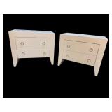 2 WHITE LACQUERED 2 DRAWER CHESTS