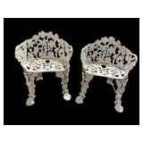 2 CAST IRON ORNATE GARDEN CHAIRS