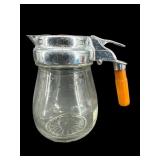 VINTAGE SYRUP PITCHER WITH BAKELITE HANDLE