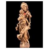 LARGE HAND CARVED MADONNA WITH CHILD