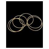 DESIGNER BELLEZZA 18K GOLD OVER COPPER 6 BANGLE
