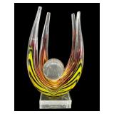 SIGNED JOHN LEE MAY 2006 ART GLASS SCULPTURE ON