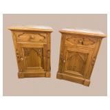 2 PINE TALL GOTHIC STYLE STANDS