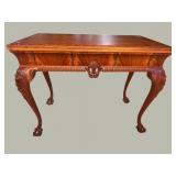 FLAMED MAHOGANY CHIPPENDALE FLIP TOP GAME TABLE