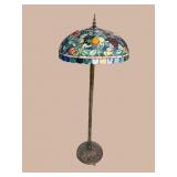 BRONZE BASE TIFFANY STYLE FLOOR LAMP