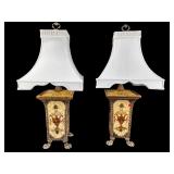 2 CHELSEA HOUSE NEOCLASSICAL CLAW FOOT TABLE LAMPS