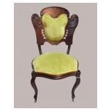19TH CENT. MAHOGANY INLAID VICTORIAN CHAIR