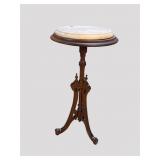 WALNUT VICTORIAN MARBLE TOP FERN STAND