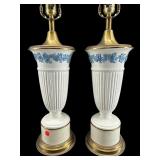 2 WEDGWOOD QUEENSWARE GRAPEVINE TABLE LAMPS