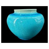 PISGAH FOREST BLUE CRACKLED GLAZE POTTERY BOWL