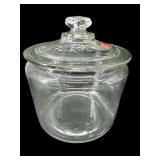 ANTIQUE ETCHED LANCE ADVERTISING CRACKER JAR WITH