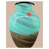 HANDBLOWN ART GLASS SWIRL VASE
