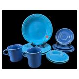 5 PCS OF BLUE AND DARK BLUE FIESTA CHINA