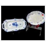 2 PC LOT BLUE AND WHITE PORCELAIN