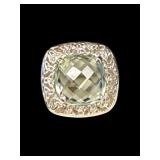 DESIGNER JMH IRELAND STERLING WHITE TOPAZ RING;