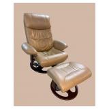 LANE LEATHER STRESSLESS CHAIR AND STOOL
