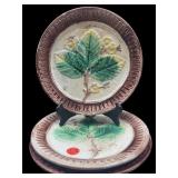 3 MAJOLICA LEAF PLATES