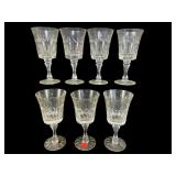 SET OF 7 LENOX CUT CRYSTAL WINE STEMS
