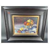 FRUIT BOWL STILL LIFE OIL ON CANVAS