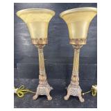 2 TORCHIERE TABLE LAMPS