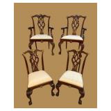 4 MAITLAND SMITH SOLID MAHOGANY CHIPPENDALE CHAIRS