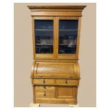 OAK CYLINDER ROLL VICTORIAN SECRETARY