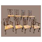 8 SOLID MAHOGANY CHIPPENDALE CHAIRS