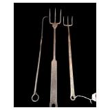 LOT OF 3 18TH CENT. HAND FORGED IRON FORKS