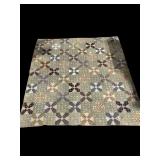 86x79 INCH ANTIQUE PINWHEEL BLOCK HANDMADE QUILT