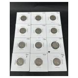 LOT OF 12 BUFFALO NICKELS